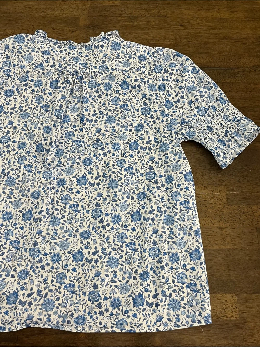 J. Crew Ruffleneck Keyhole Top in Liberty Grace Emily Bell fabric Cotton Medium